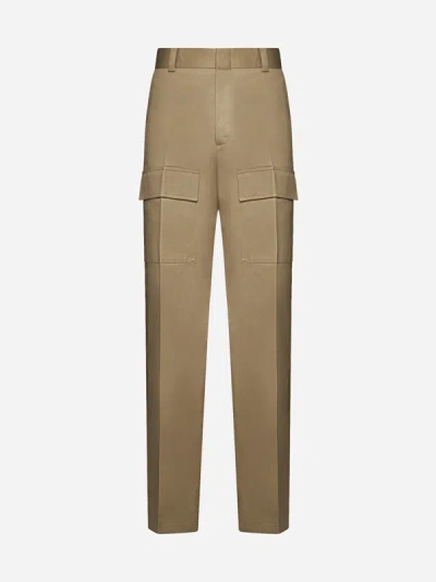 Shop Gucci Cotton Cargo Trousers In Cereal