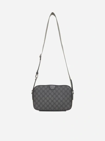 Shop Gucci Ophidia Gg Fabric Medium Bag In Grey
