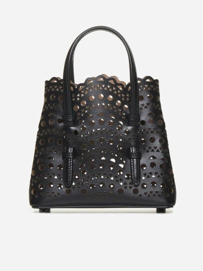 Shop Alaïa Mina 16 Vienne Leather Bag In Black