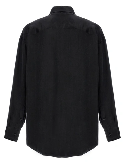 Shop Alyx 1017  9sm Logo Embroidery Cupro Shirt In Black