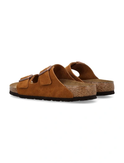 Shop Birkenstock Arizona Suede Sandals In Mink