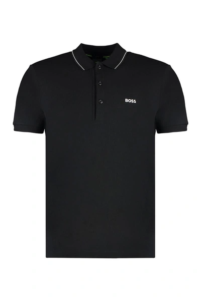 Shop Hugo Boss Boss Cotton-piqué Polo Shirt In Black