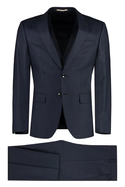 Shop Hugo Boss Boss Three-piece Wool Suit In Blue