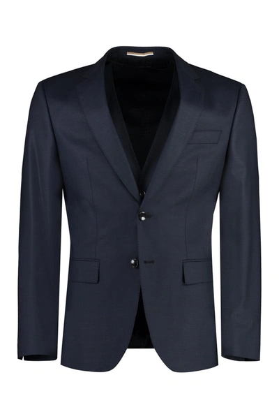 Shop Hugo Boss Boss Three-piece Wool Suit In Blue