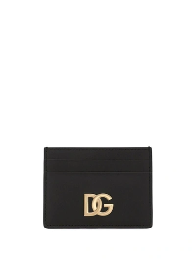 Shop Dolce & Gabbana Card Holder With Logo Plaque In Black