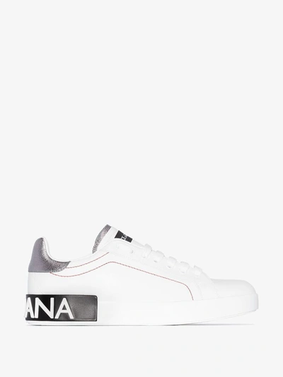 Dolce & Gabbana Leather Classic Low Top Sneakers Women's Shoes In White