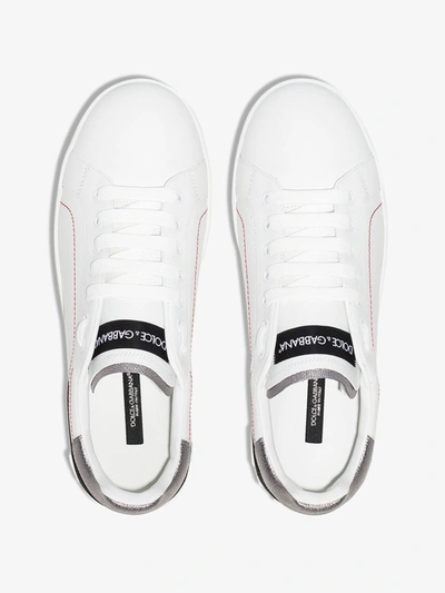 Dolce & Gabbana Leather Classic Low Top Sneakers Women's Shoes In White