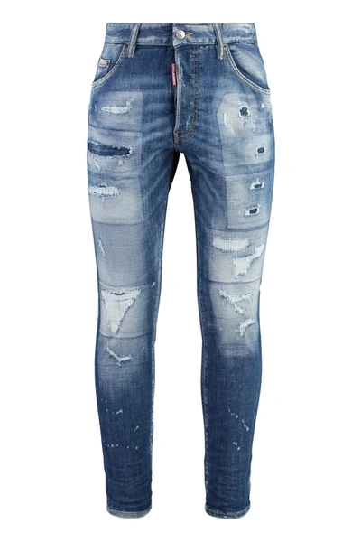 Shop Dsquared2 Destroyed Slim Fit Jeans In Denim