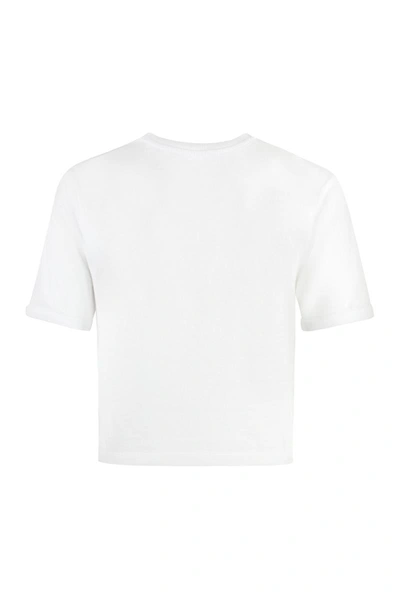 Shop Fendi Cotton Crew-neck T-shirt In White