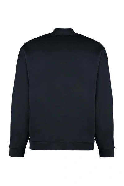 Shop Giorgio Armani Techno Fabric Sweatshirt In Blue