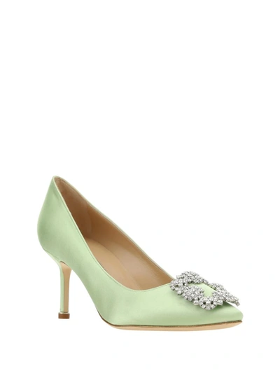 Shop Manolo Blahnik Pumps In Lgrn