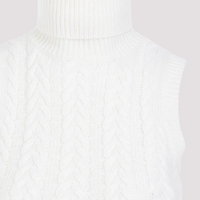 Shop Max Mara Dark Short Braid Vest Sweater In Nude & Neutrals
