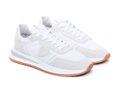 Shop Philippe Model Sneakers In Mondial Blanc Platino