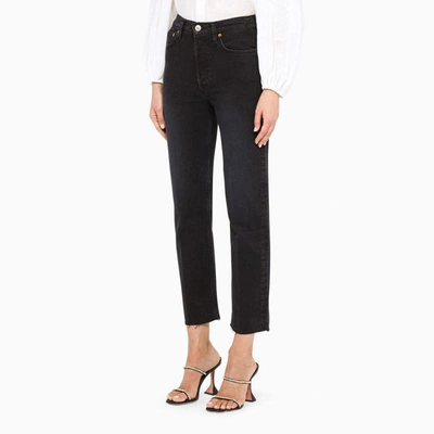 Shop Re/done Cropped Trousers In Black
