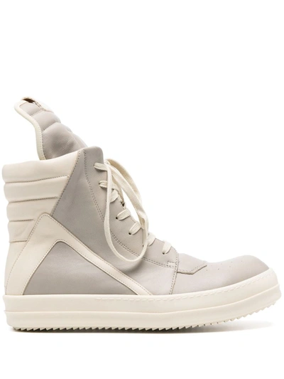 Shop Rick Owens Geobasket High Sneakers In White