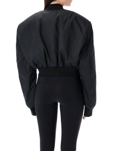 Shop Wardrobe.nyc Tailored Crop Bomber In Black