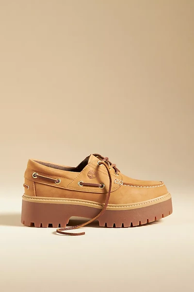 Shop Timberland Stone Street Platform Boat Shoes In Yellow