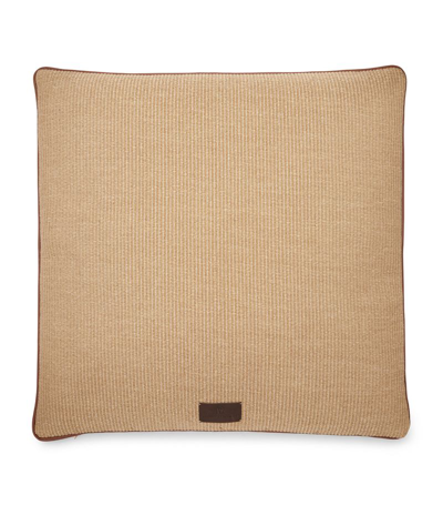 Shop Brunello Cucinelli Raffia-effect Cushion (70cm X 70cm) In Neutrals