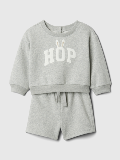 Shop Gap Baby Sweatshirt Outfit Set In Light Grey