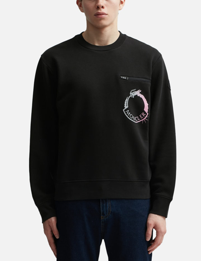 Shop Moncler Logo Motif Sweatshirt In Black