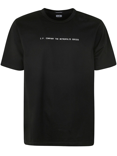 Shop C.p. Company Metropolis Series Mercerized Jersey Graphic Face T-shirt In Black