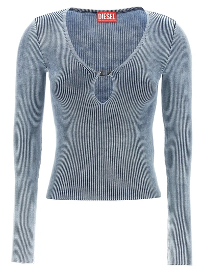 Shop Diesel M-teri Sweater, Cardigans In Light Blue