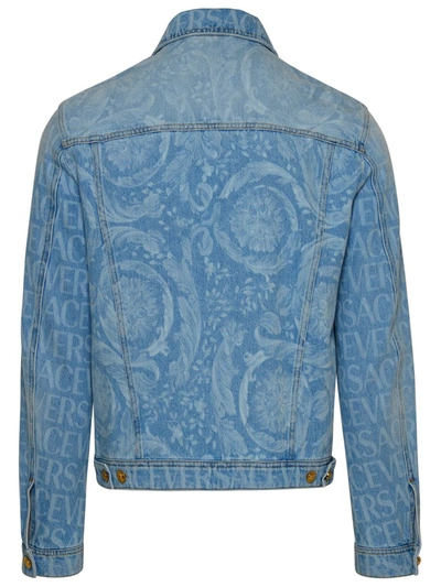 Shop Versace Light Blue Denim Jacket