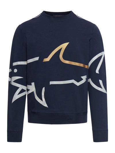 Shop Paul & Shark Sweatshirt Cotton In Blue