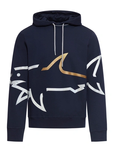 Shop Paul & Shark Sweatshirt With Hood And Logo In Blue