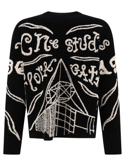 Shop Acne Studios Embroidered Sweater In Black