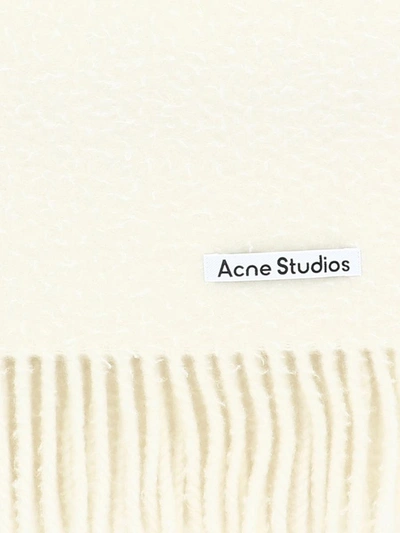 Shop Acne Studios Fringed Wool Scarf In White