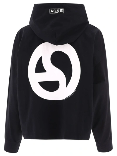 Shop Acne Studios Logo Hoodie In Black