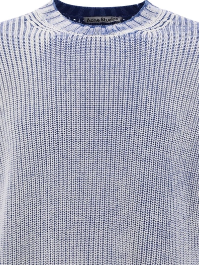 Shop Acne Studios Sweater With Logo Patch In Blue
