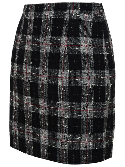 Shop Alessandra Rich Black Virgin Wool Blend Skirt