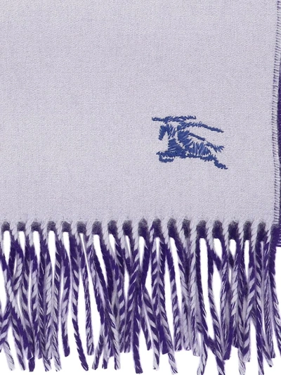 Shop Burberry Reversible Cashmere Scarf In Purple