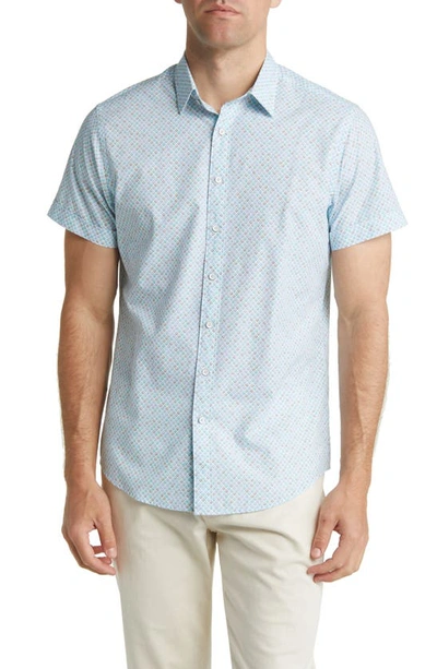 Rodd & Gunn Tripp Settlement Sports Fit Short Sleeve Button-up Shirt In Teal