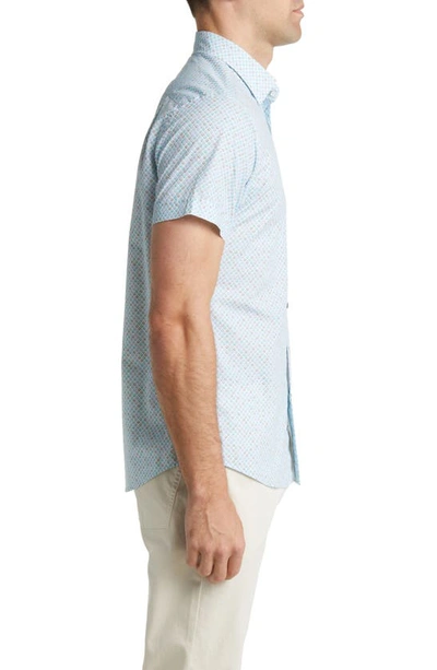 Rodd & Gunn Tripp Settlement Sports Fit Short Sleeve Button-up Shirt In Teal
