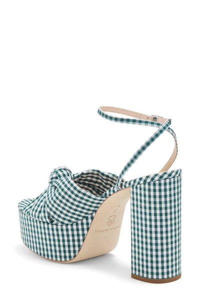 Shop Loeffler Randall Roz Knot Platform Sandal In Mini Green Gingham