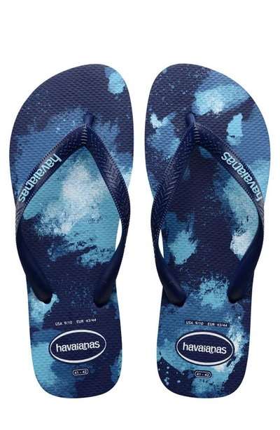 Shop Havaianas Top Camo Flip Flop In Navy Blue