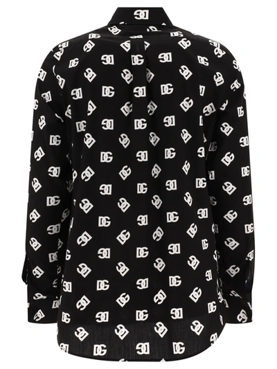 Shop Dolce & Gabbana "dg" Logo Shirt In Black