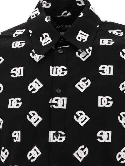 Shop Dolce & Gabbana "dg" Logo Shirt In Black