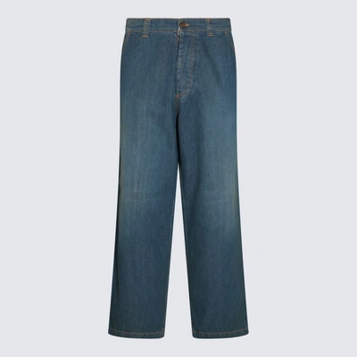 Shop Maison Margiela Dark Blue Cotton Jeans