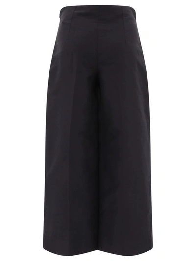 Shop Marni Cropped Cotton Cady Trousers In Black