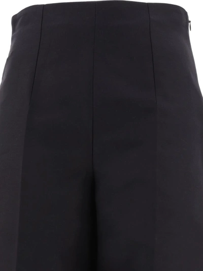 Shop Marni Cropped Cotton Cady Trousers In Black