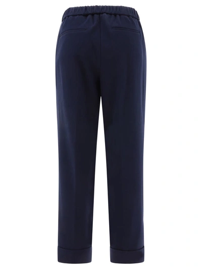 Shop Peserico Track Trousers In Blue