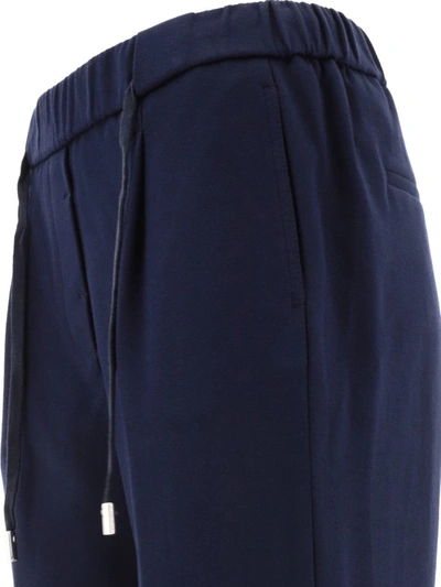 Shop Peserico Track Trousers In Blue