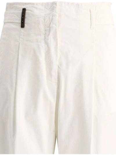 Shop Peserico Trousers With Fringed Details In White
