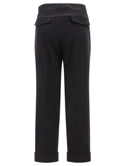 Shop Peserico Turned-up Trousers In Black