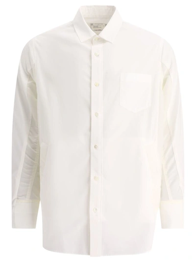 Shop Sacai Poplin Shirt In White