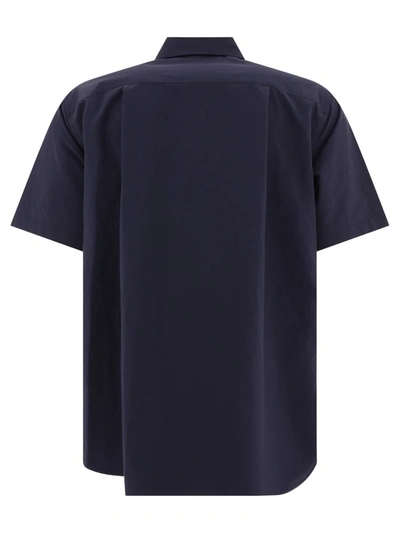 Shop Sacai Shirt With Zip Details In Blue